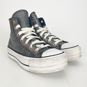 Converse Chuck Taylor All Star Metallic Glitter High Top Platform Sneakers Shoes